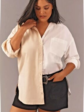 Two Tone Button Down Shirt